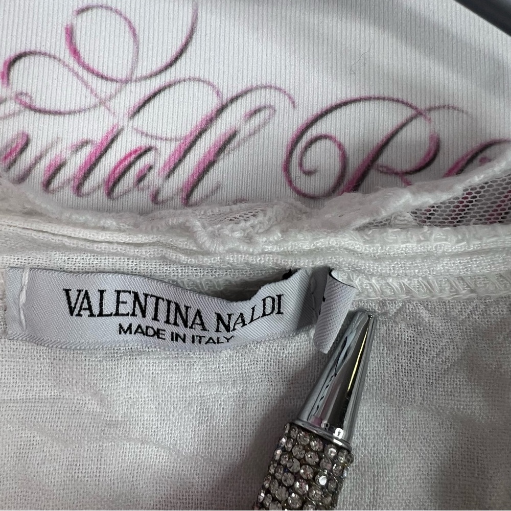 Valentina Naldi Italy tshirt Lacie Chic White Lace-Trimmed Women's Blouse - Picture 9 of 9